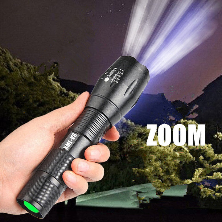 Portable Mini Flashlight LED ZOOM Torch Hunting Zoomable Flashlight