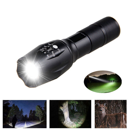 Portable Mini Flashlight LED ZOOM Torch Hunting Zoomable Flashlight