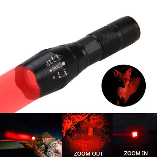 Portable Mini Flashlight LED ZOOM Torch Hunting Zoomable Flashlight