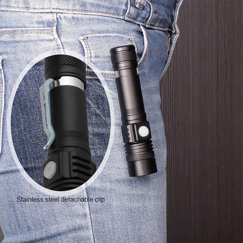 Super Bright 90000LM LED Tactical Flashlight Zoomable With