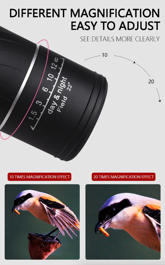40X60 Monocular Binoculars With Night Vision BAK4 Prism High Power