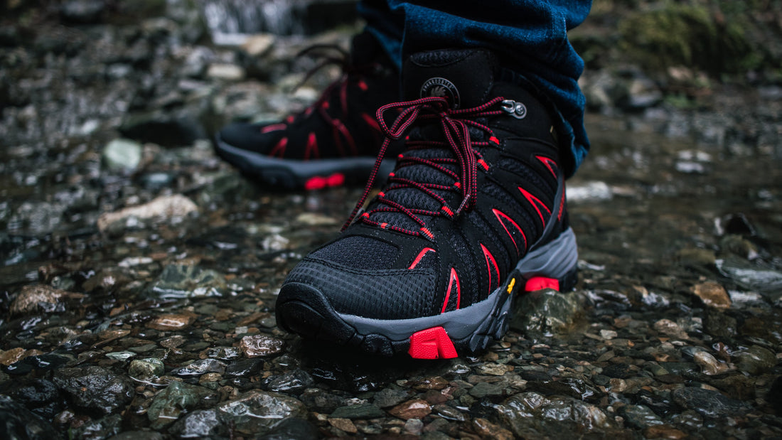 rockrooster Bedrock Black 6 Inch Waterproof Hiking Boots with VIBRAM®
